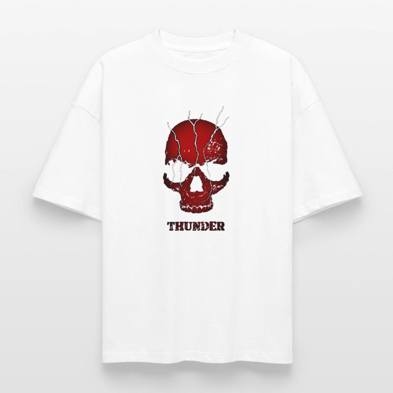 Exploding Thunder Skull Heavyweight Boxy Unisex T-Shirt by Stanley/Stella