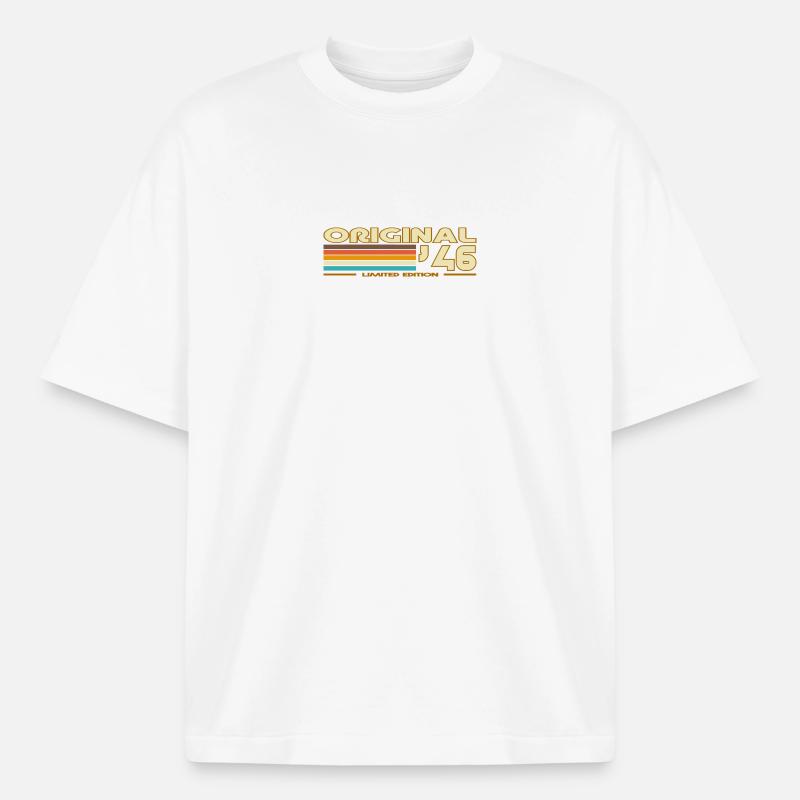 Originale 46 Pastellstreifen - Boxy Heavyweight Unisex Organic T-Shirt von Stanley/Stella - Weiß