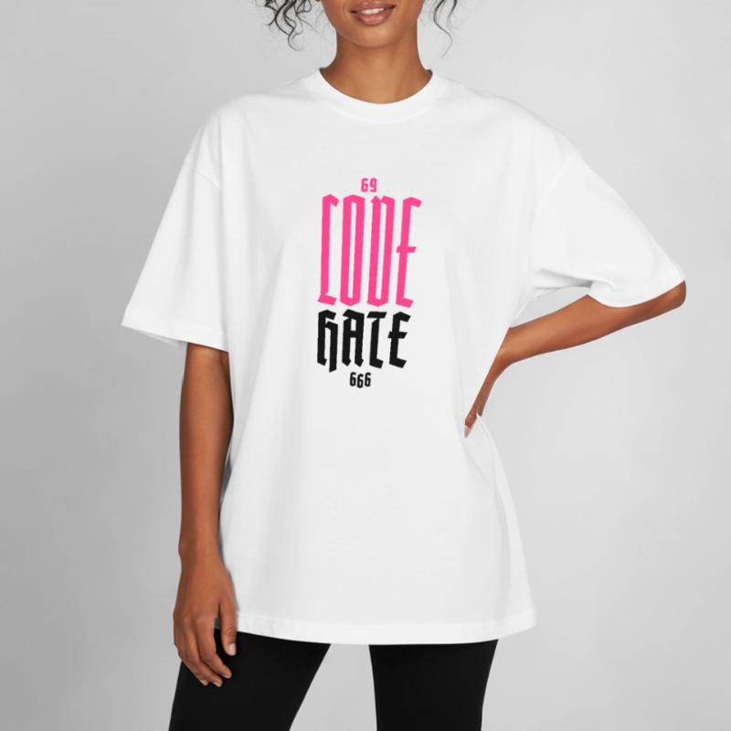 Gothique Néon CODE Vertical T-shirt unisexe boxy épais biologique Stanley/Stella