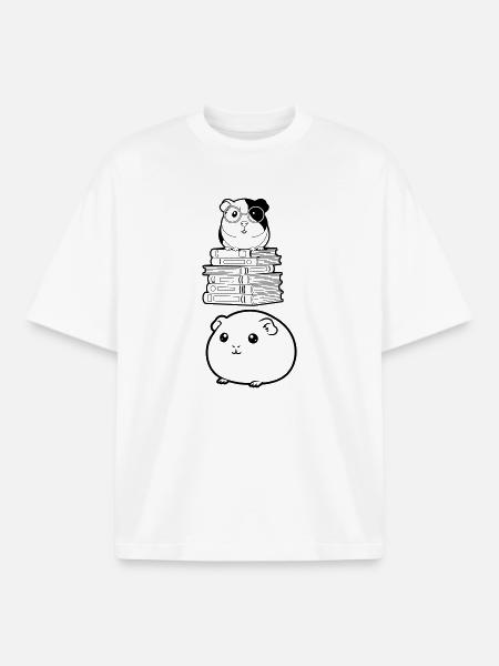 Guinea Pig Books Nerd - Boxy Heavyweight Unisex Organic T-Shirt by Stanley/Stella - white