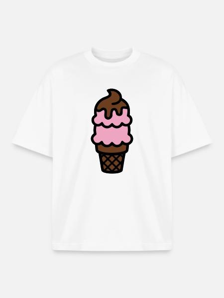 Eiswaffel Eiscreme Icon - Boxy Heavyweight Unisex Organic T-Shirt by Stanley/Stella - white