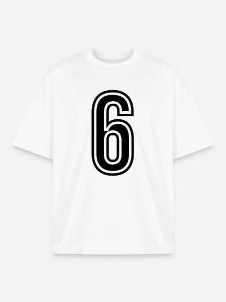 6 Symbole numérique - T-shirt unisexe boxy épais biologique Stanley/Stella - blanc