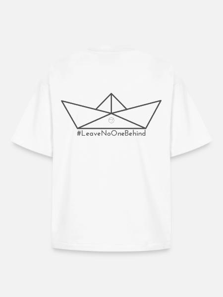 #LeaveNoOneBehind - T-shirt unisexe boxy épais biologique Stanley/Stella - blanc