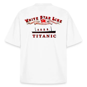 TITANIC WHITE STAR LINE - T-shirt unisexe boxy épais biologique Stanley/Stella - blanc - Dos - AI Model Male 185 light (185cm)