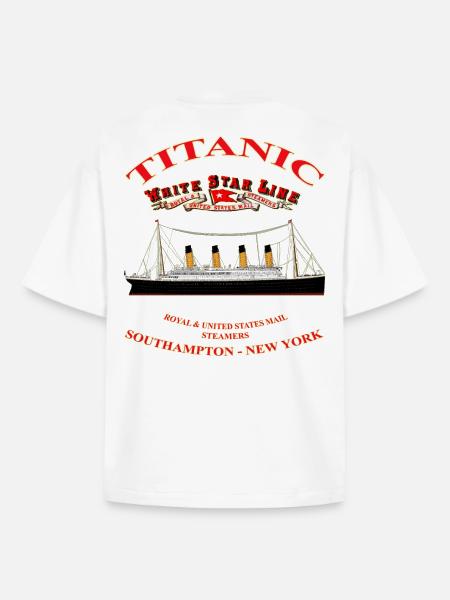 TITANIC CREATION Louis RUNEMBERG © Adagp - Boxy Heavyweight Unisex Organic T-Shirt by Stanley/Stella - white