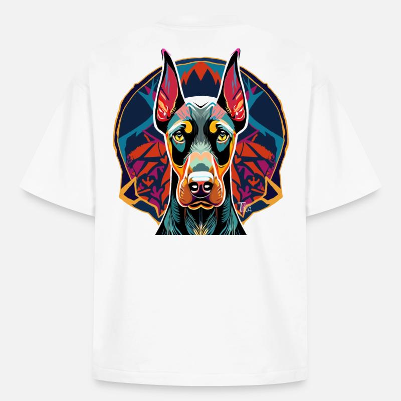 Doberman - T-shirt unisexe épais coupe boxy Stanley/Stella - blanc