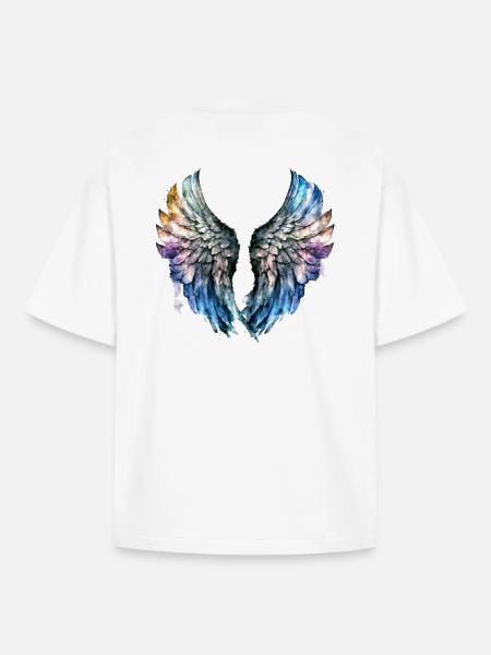 Engelsflügel - Boxy Heavyweight Unisex Organic T-Shirt von Stanley/Stella - Weiß