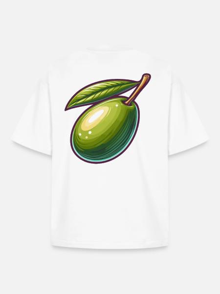 Olivenillustration detailliert - Boxy Heavyweight Unisex Organic T-Shirt von Stanley/Stella - Weiß