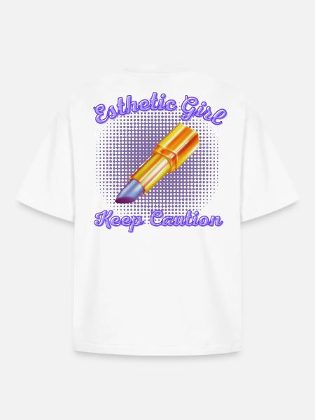 Get your graffiti lipstick - Boxy Heavyweight Unisex Organic T-Shirt by Stanley/Stella - white