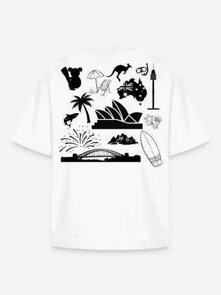 Sydney in symbols - Boxy Heavyweight Unisex Organic T-Shirt by Stanley/Stella - white
