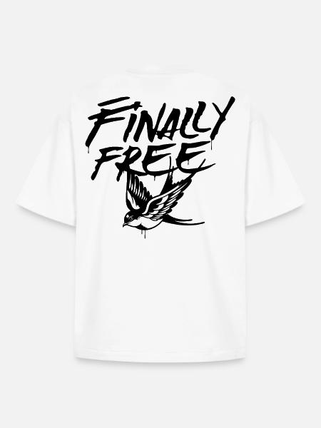 enfin libre - T-shirt unisexe boxy épais biologique Stanley/Stella - blanc