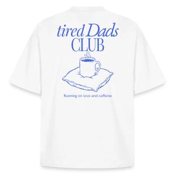 Tired Dads Club Kaffee - Boxy Heavyweight Unisex Organic T-Shirt von Stanley/Stella - Weiß - Hinten - AI Model Male 185 light (185cm)