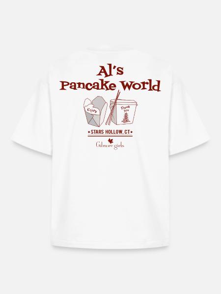 Gilmore Girls Al’s Pancake World Design - Boxy Heavyweight Unisex Organic T-Shirt by Stanley/Stella - white