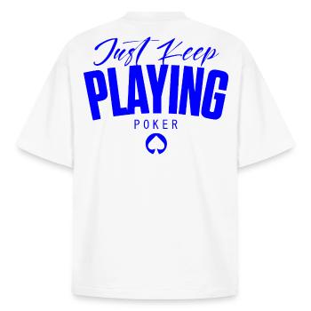 POKER – weiter Poker spielen – luxuriöses Design - Boxy Heavyweight Unisex Organic T-Shirt von Stanley/Stella - Weiß - Hinten - AI Model Male 185 light (185cm)