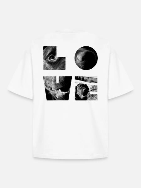 Black and White Dog Mosaic - Boxy Heavyweight Unisex Organic T-Shirt by Stanley/Stella - white
