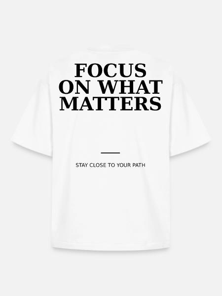 Focus On What Matters - T-shirt unisexe boxy épais biologique Stanley/Stella - blanc