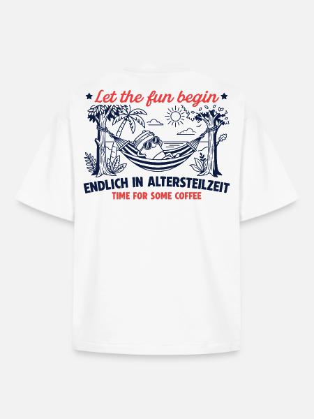 Endlich in Altersteilzeit - Retro Kaffee - Boxy Heavyweight Unisex Organic T-Shirt von Stanley/Stella - Weiß
