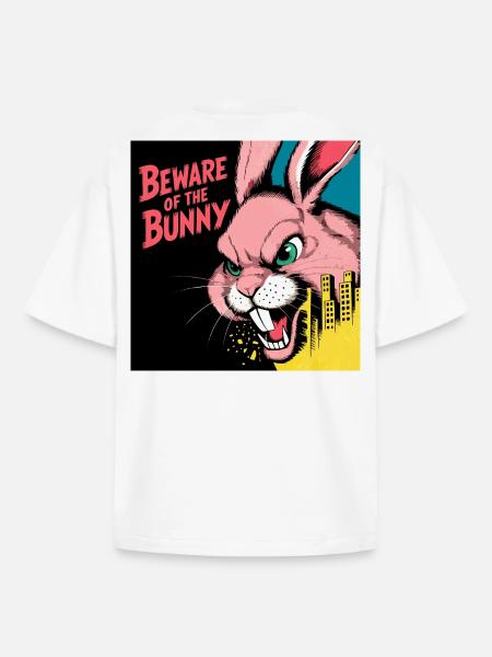 Beware of the Bunny Urban Pop - Boxy Heavyweight Unisex Organic T-Shirt by Stanley/Stella - white