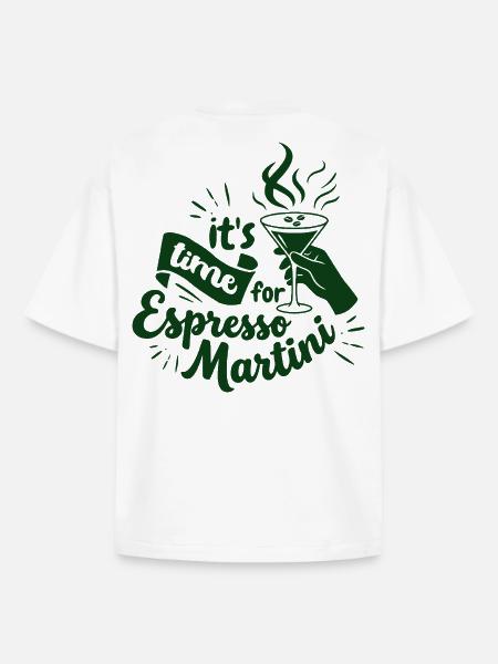 Espresso Martini Design graphique - T-shirt unisexe boxy épais biologique Stanley/Stella - blanc