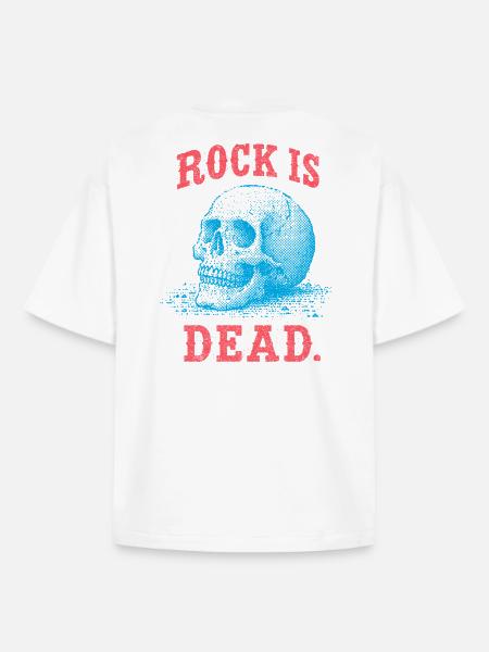 Rock est mort - T-shirt unisexe boxy épais biologique Stanley/Stella - blanc