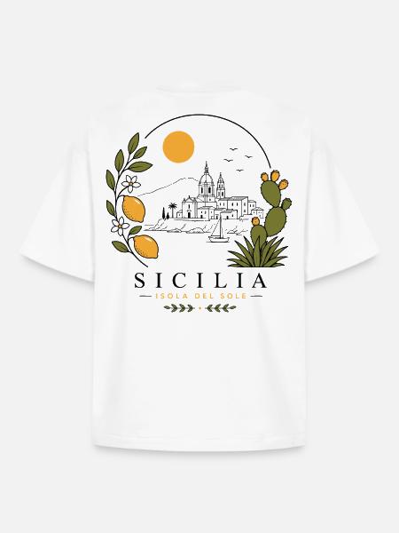 Sizilien Küstenidylle - Boxy Heavyweight Unisex Organic T-Shirt von Stanley/Stella - Weiß