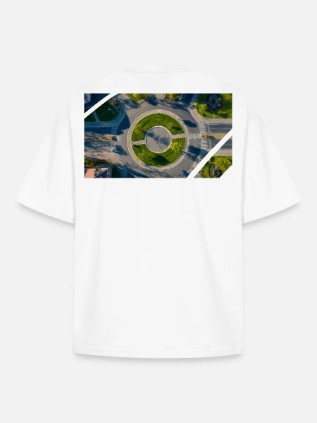 Luftbild Rundkreis Grün Akzente - Boxy Heavyweight Unisex Organic T-Shirt von Stanley/Stella - Weiß