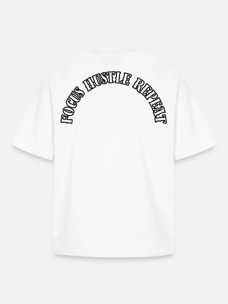 Motivational Focus Hustle Quote Design - Boxy Heavyweight Unisex Organic T-Shirt by Stanley/Stella - white