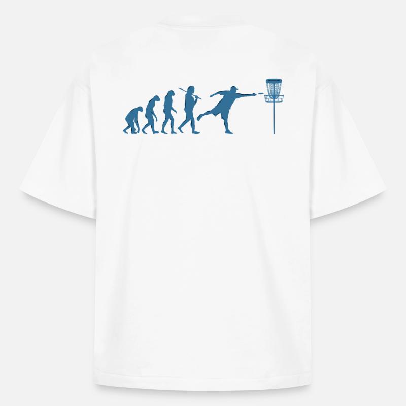 Disc Golf Evolution - T-shirt unisexe boxy épais biologique Stanley/Stella - blanc