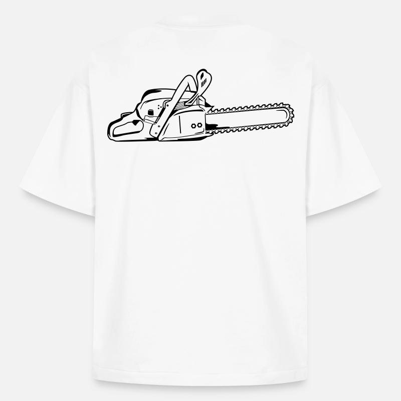 Tronçonneuse - T-shirt unisexe épais coupe boxy Stanley/Stella - blanc