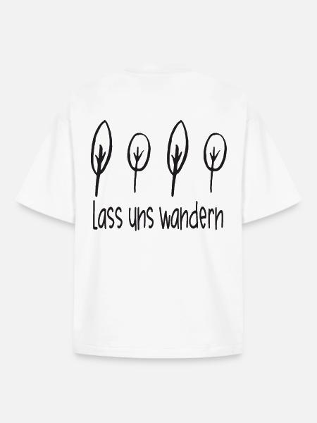 Wandern - Lass Uns Wandern - Boxy Heavyweight Unisex Organic T-Shirt von Stanley/Stella - Weiß