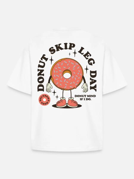 Donut skip leg day - Boxy Heavyweight Unisex Organic T-Shirt by Stanley/Stella - white