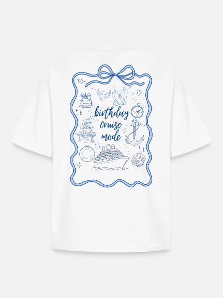 Birthday Cruise Holiday Ship Travel Groups - Boxy Heavyweight Unisex Organic T-Shirt by Stanley/Stella - white