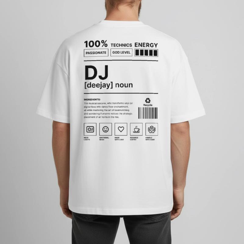 Deejay Vibes Black Heavyweight Boxy Unisex T-Shirt by Stanley/Stella