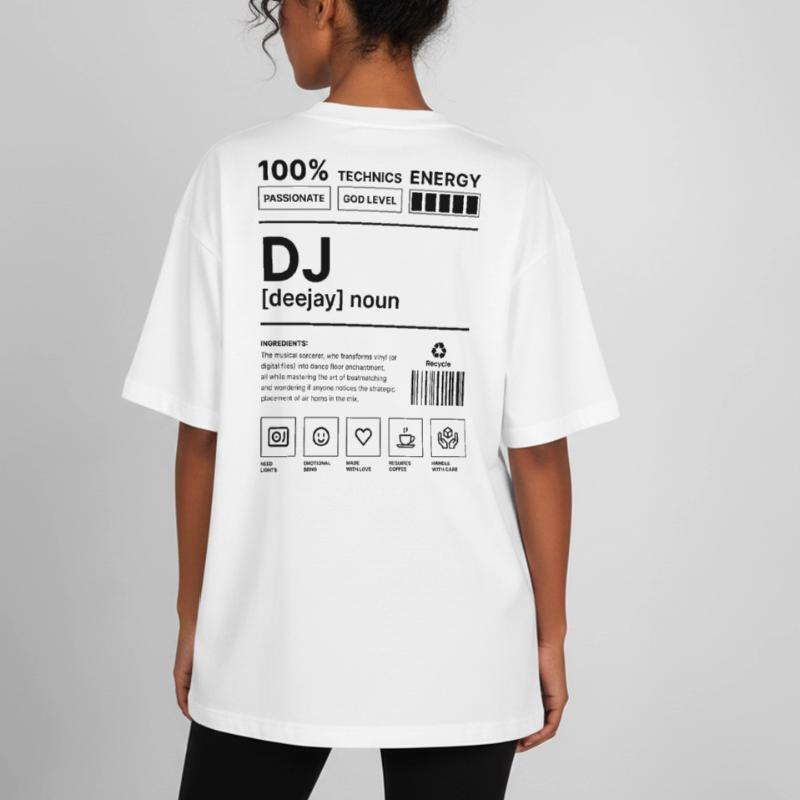 Deejay Vibes Black Heavyweight Boxy Unisex T-Shirt by Stanley/Stella