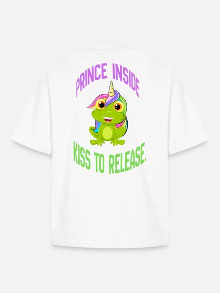 Prince Inside – Kiss to Release - Boxy Heavyweight Unisex Organic T-Shirt by Stanley/Stella - white