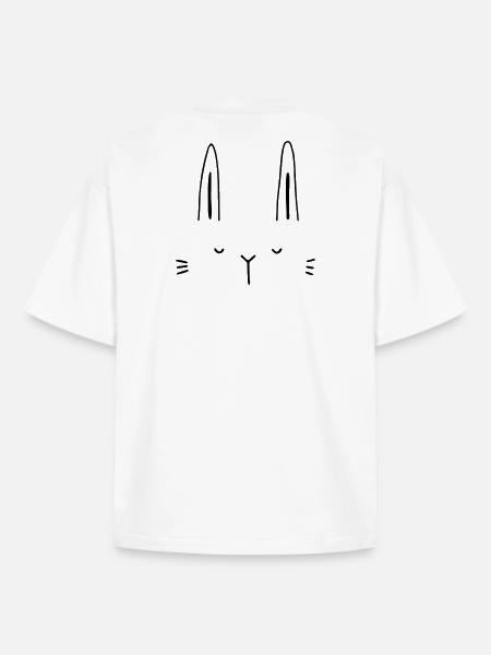 Hase Hasengesicht Gesicht Geschenkidee - Boxy Heavyweight Unisex Organic T-Shirt von Stanley/Stella - Weiß