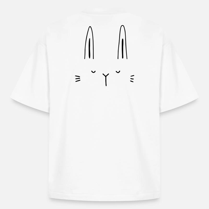 Hase Hasengesicht Gesicht Geschenkidee - Boxy Heavyweight Unisex Organic T-Shirt von Stanley/Stella - Weiß