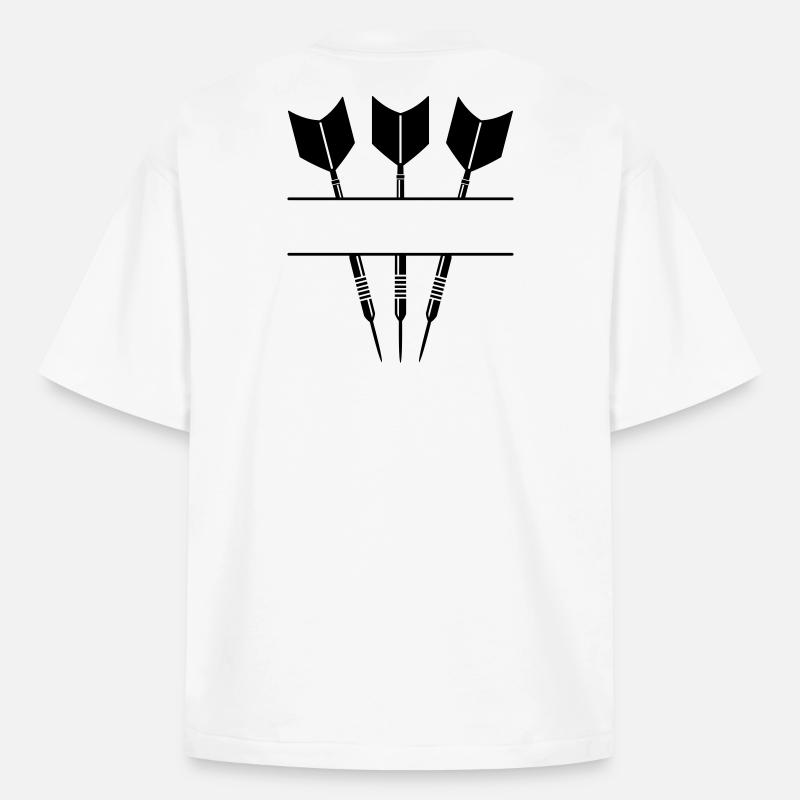 Drei Darts einfarbig mit Textzeile. - Boxy Heavyweight Unisex Organic T-Shirt von Stanley/Stella - Weiß