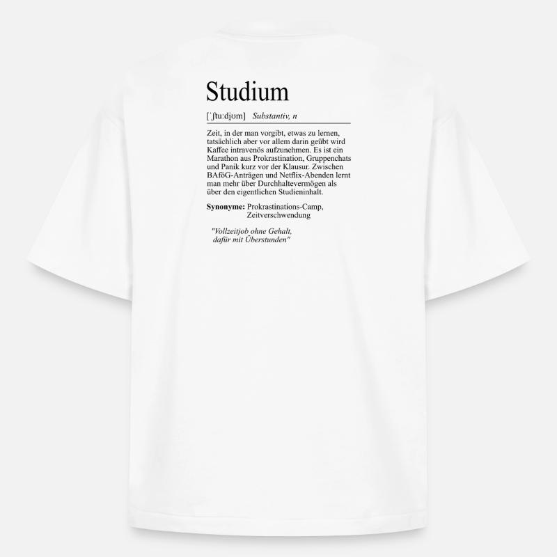Unispruch "Studium" Student Geschenk, Studenten - Boxy Heavyweight Unisex Organic T-Shirt von Stanley/Stella - Weiß