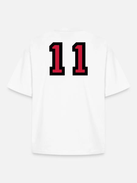 Le numéro 11 - numéro onze - T-shirt unisexe boxy épais biologique Stanley/Stella - blanc