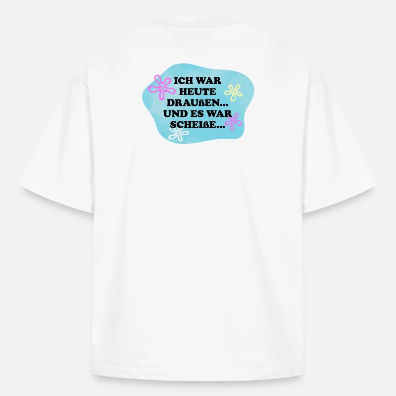 Ich war draußen | Sarkasmus Retro Meme - Boxy Heavyweight Unisex Organic T-Shirt von Stanley/Stella - Weiß