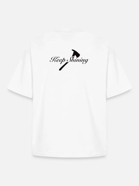 Continue de briller - T-shirt unisexe boxy épais biologique Stanley/Stella - blanc