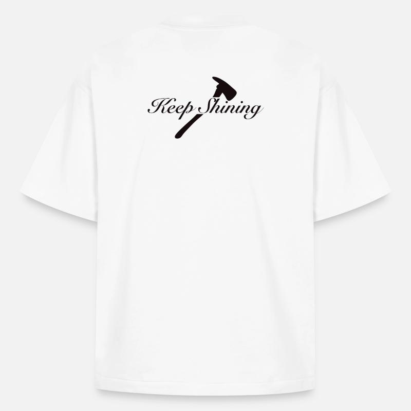 Continue de briller - T-shirt unisexe épais coupe boxy Stanley/Stella - blanc