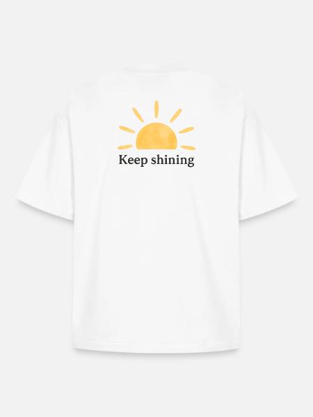 Keep Shining – Sun – Minimalist - Boxy Heavyweight Unisex Organic T-Shirt by Stanley/Stella - white