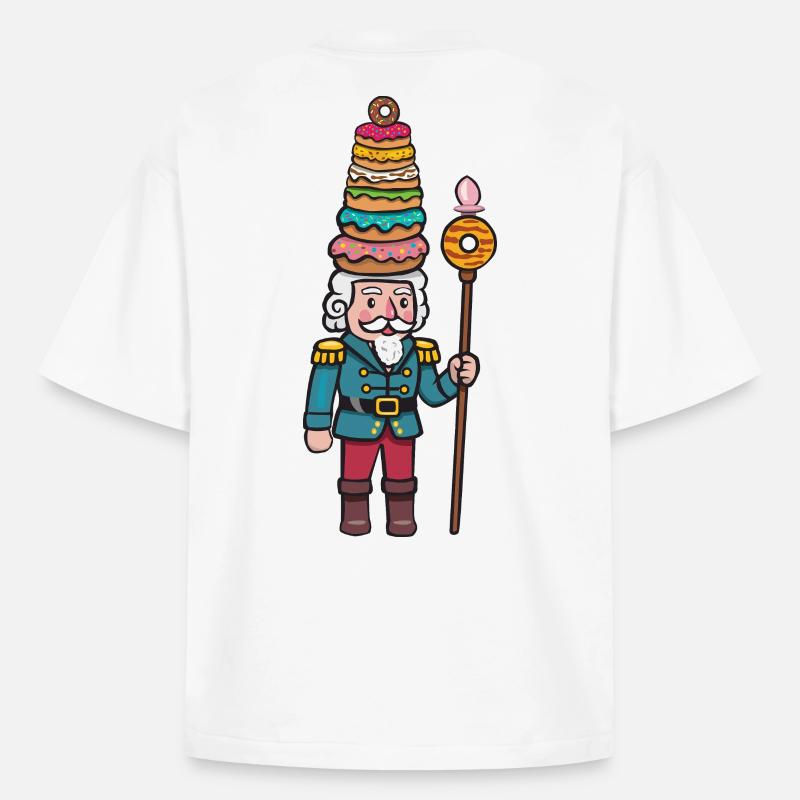donut cracker nutcracker - Boxy Heavyweight Unisex Organic T-Shirt by Stanley/Stella - white