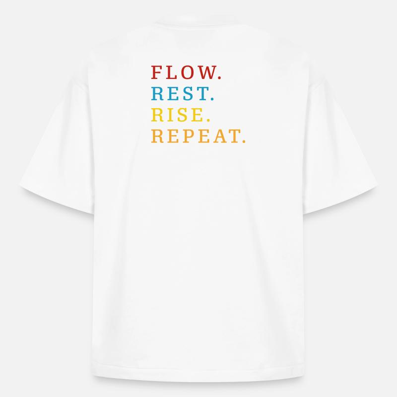 Flow Rest Montée Répéter - T-shirt unisexe épais coupe boxy Stanley/Stella - blanc