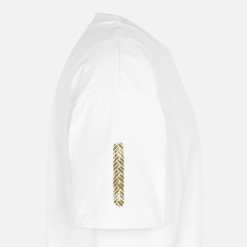 Gold chevron vertical chevron pattern - Boxy Heavyweight Unisex Organic T-Shirt by Stanley/Stella - white