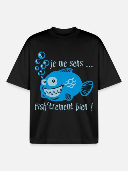 like a fish in water - Boxy Heavyweight Unisex Organic T-Shirt by Stanley/Stella - black