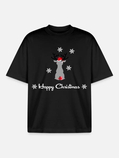 christmas - Boxy Heavyweight Unisex Organic T-Shirt by Stanley/Stella - black
