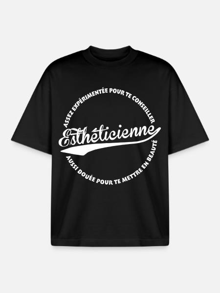 Esthéticienne - T-shirt unisexe boxy épais biologique Stanley/Stella - noir